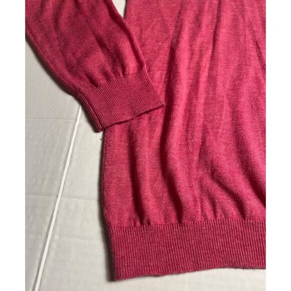 Banana Republic Womens V-Neck Medium Silk Blend Raspberry Pink pullover sweater - Picture 3 of 11